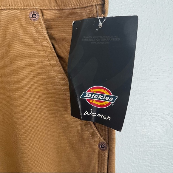 Dickies women’s carpenter pants relaxed fit NWT brown rinsed duck color size 14 - Picture 6 of 16